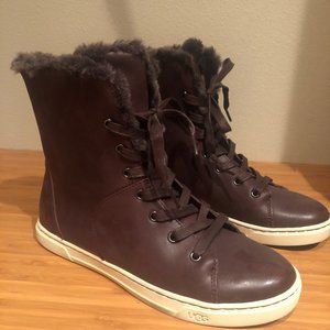 Brown UGG lace up boots